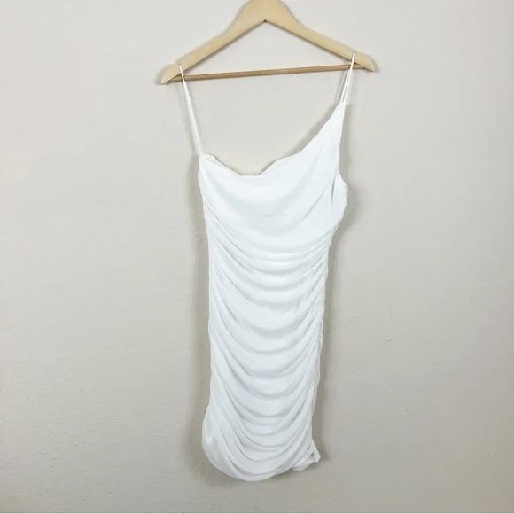 Princess Polly Jocasta Mini White One Shoulder Dress Size 10 - Picture 5 of 7